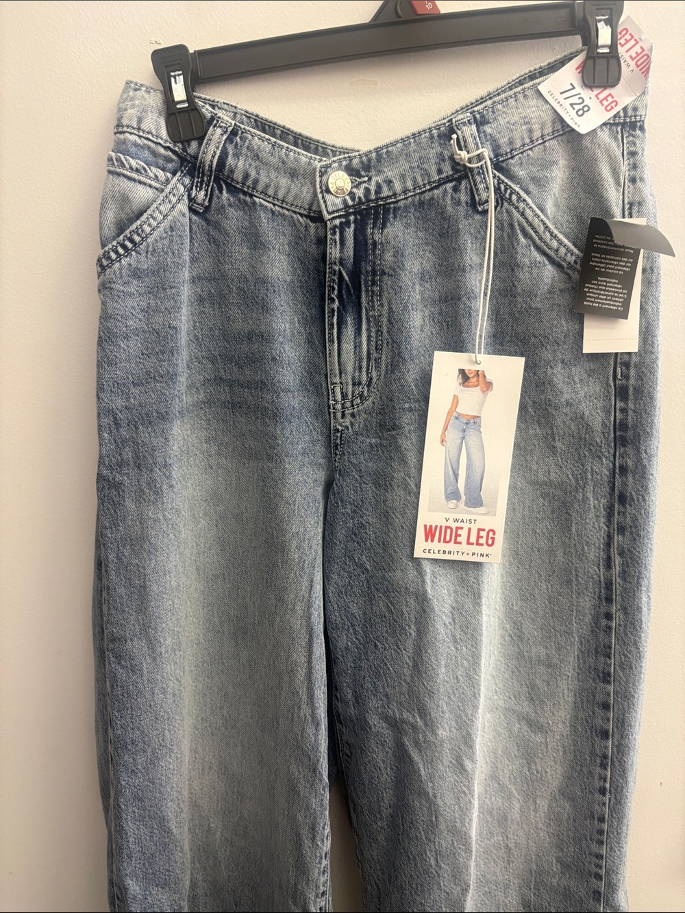Celebrity Pink Light Wash Wide-Leg High-Rise Jeans
